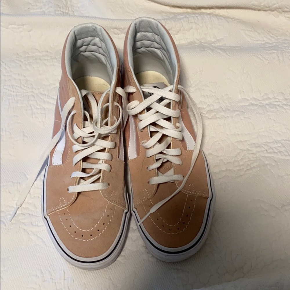 pink high top vans women’s 9.5